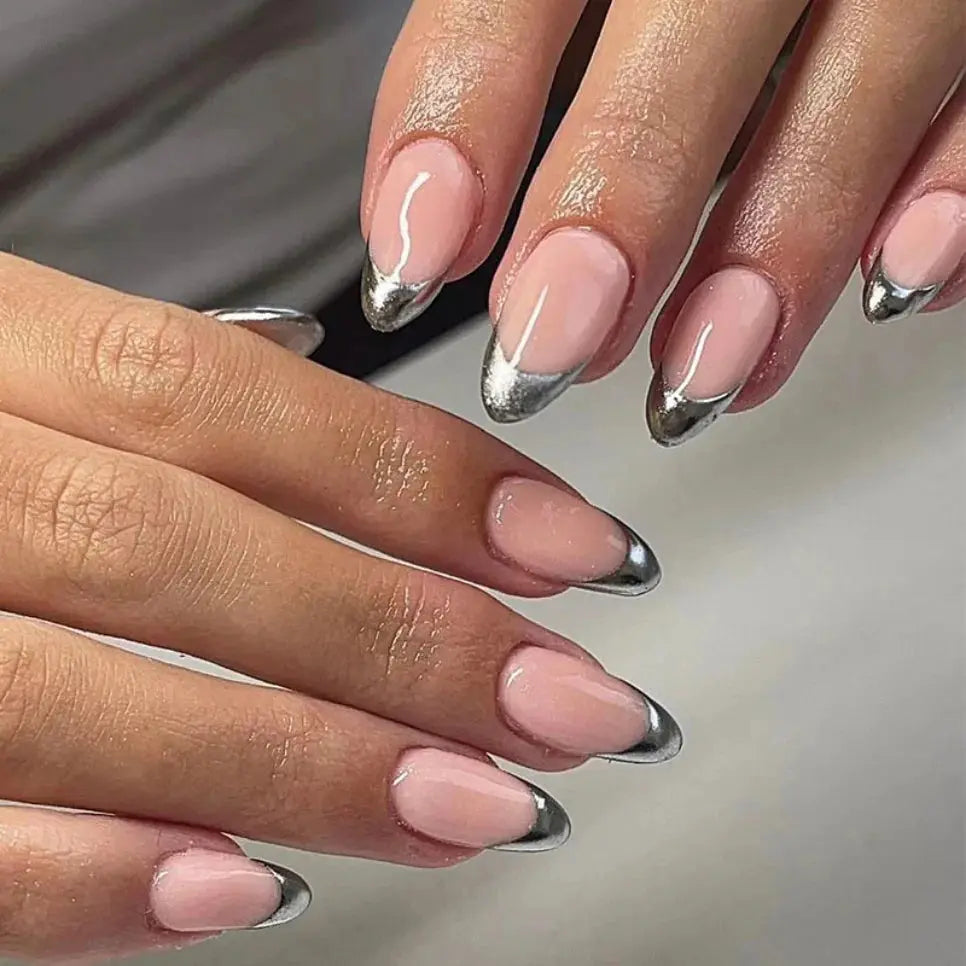 24Pcs Seamless Removable Artificial Press On Nail Art Detachable Fashion False Nails With Designs French Black Edge Fake Nails Natalia Home Fashion Natalia Home Fashion