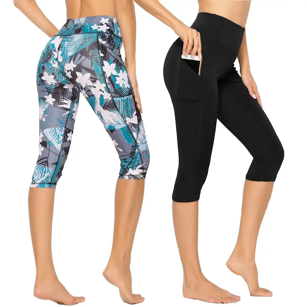 3/4 Yoga Pants Casual Women Calf-length Pants Sport Capri Pant Women Fitness Yoga leggings High Waist Gym Black Leggins Natalia Home Fashion Natalia Home Fashion