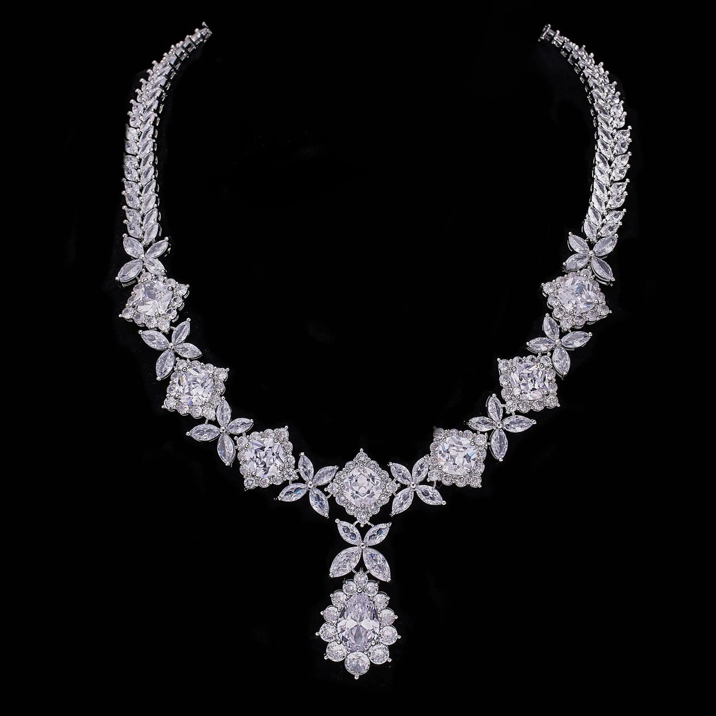 4-piece cubic zirconia bridal jewelry set, crystal wedding jewelry set Natalia Home Fashion Natalia Home Fashion