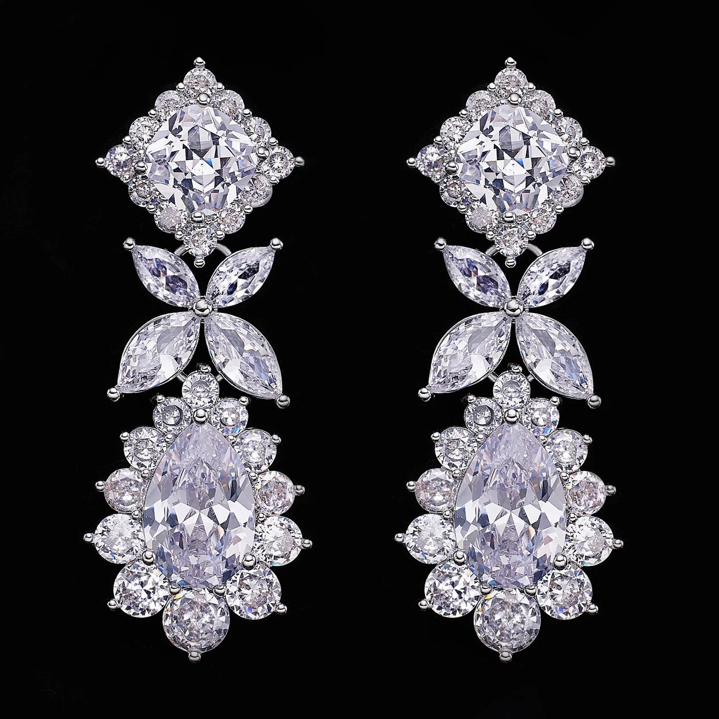 4-piece cubic zirconia bridal jewelry set, crystal wedding jewelry set Natalia Home Fashion Natalia Home Fashion