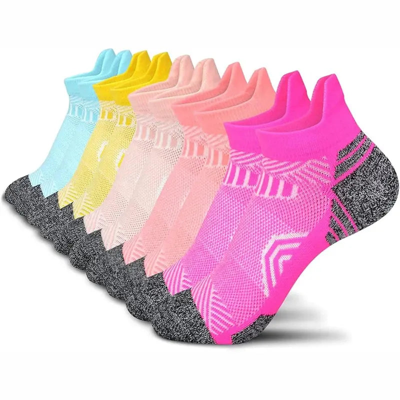 5 Pairs Performance Athletic Ankle Socks for Women Ankle Support Low Cut Soft Tab Marathon Running Compression Socks Natalia Home Fashion Natalia Home Fashion