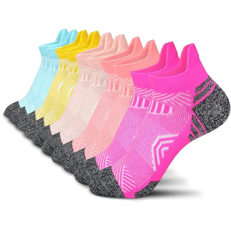 5 Pairs Performance Athletic Ankle Socks for Women Ankle Support Low Cut Soft Tab Marathon Running Compression Socks Natalia Home Fashion Mix-Color-1-EU-35-44 Natalia Home Fashion