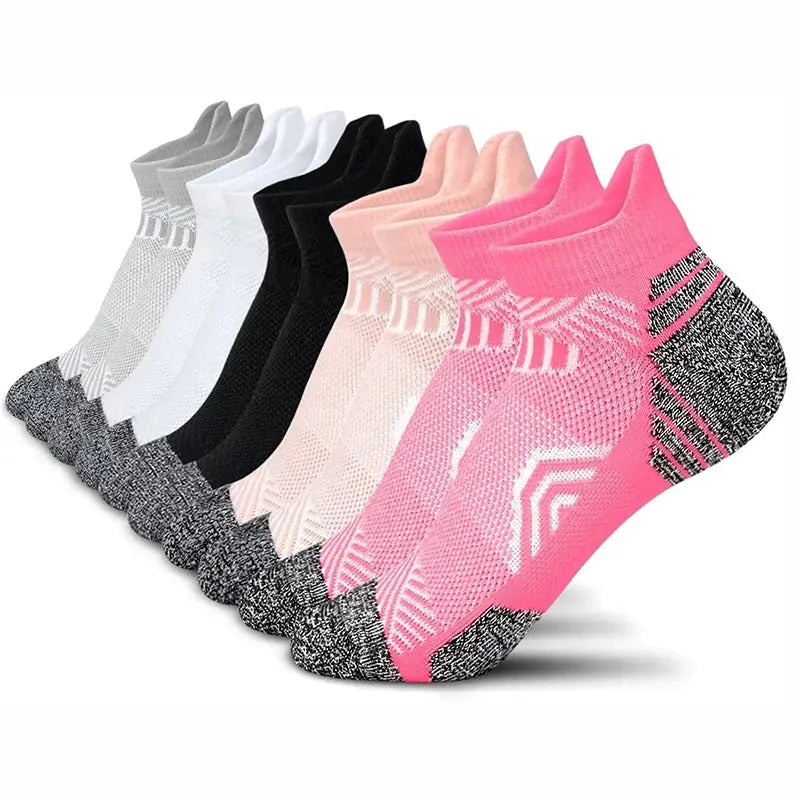5 Pairs Performance Athletic Ankle Socks for Women Ankle Support Low Cut Soft Tab Marathon Running Compression Socks Natalia Home Fashion Mix-Color-2-EU-35-44 Natalia Home Fashion