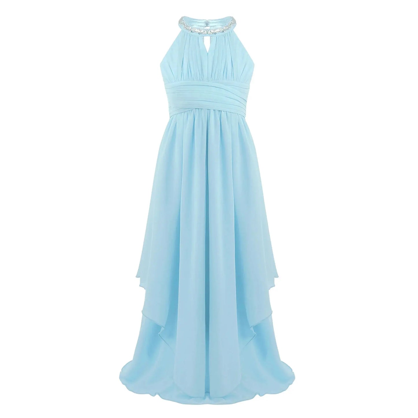 Children Wedding Flower Girl Dresses Shiny Sequin Chiffon Elegant Party Dresses Princess Gown for Prom Birthday Evening Pageant Natalia Home Fashion Natalia Home Fashion