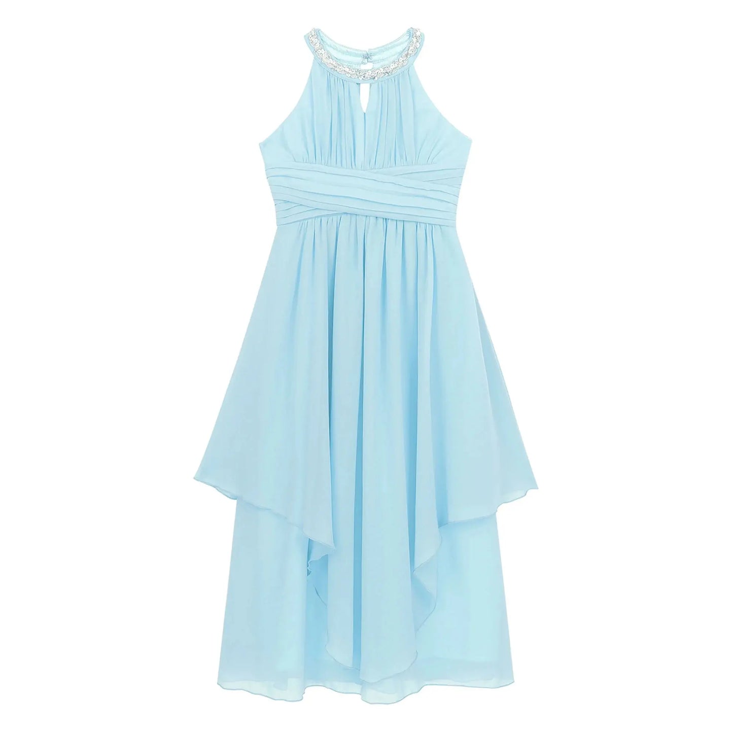 Children Wedding Flower Girl Dresses Shiny Sequin Chiffon Elegant Party Dresses Princess Gown for Prom Birthday Evening Pageant Natalia Home Fashion Natalia Home Fashion