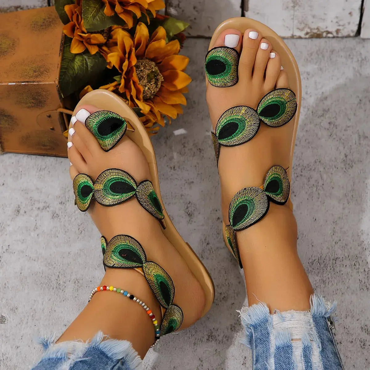 Embroidered Faux Flower Fashion Sandals Flats Every day wear Slippers Natalia Home Fashion Natalia Home Fashion
