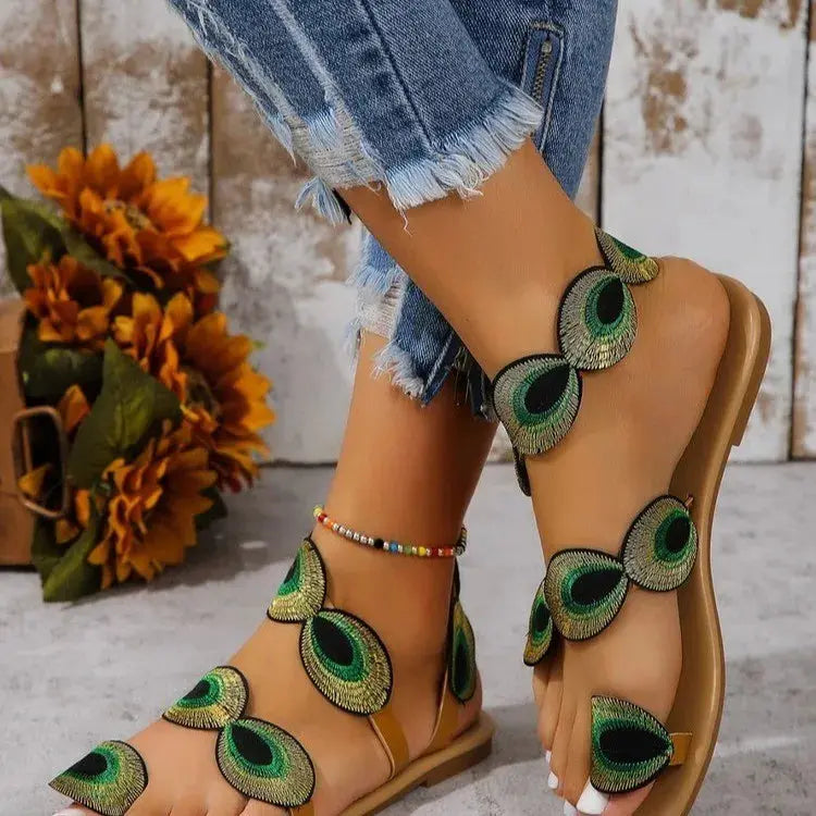 Embroidered Faux Flower Fashion Sandals Flats Every day wear Slippers Natalia Home Fashion Natalia Home Fashion