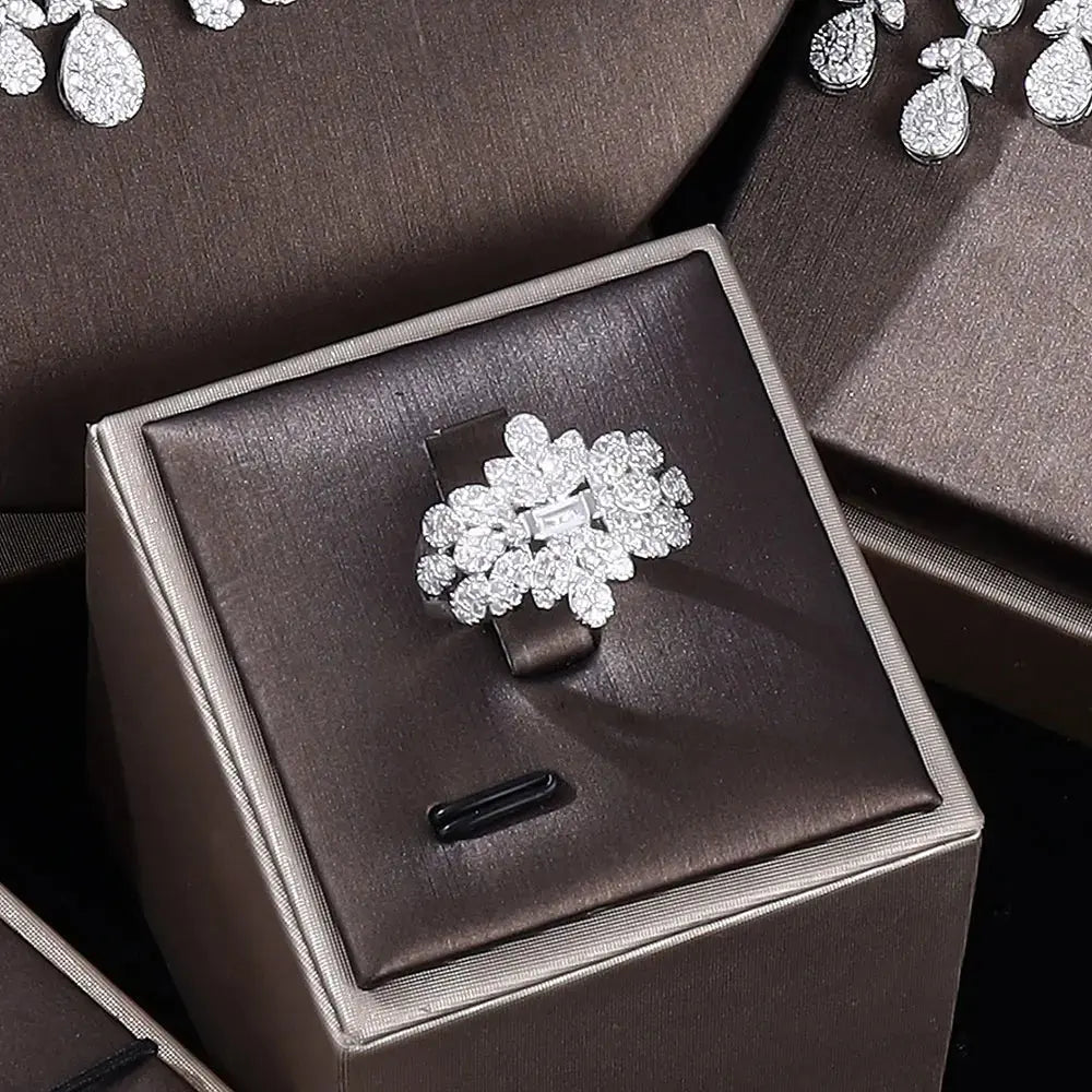 Fashion 4 Piece Bridal Zirconia Jewelry Set for Women's Party, Crystal Wedding Jewelry Set Natalia Home Fashion Natalia Home Fashion