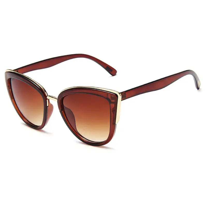 Fashion Cat eye Sunglasses Women Vintage Gradient Glasses Retro Cat Eye Sun Glasses For Female Eyewear UV400 Natalia Home Fashion with-pouch-and-cloth-tea-gradient-tea Natalia Home Fashion