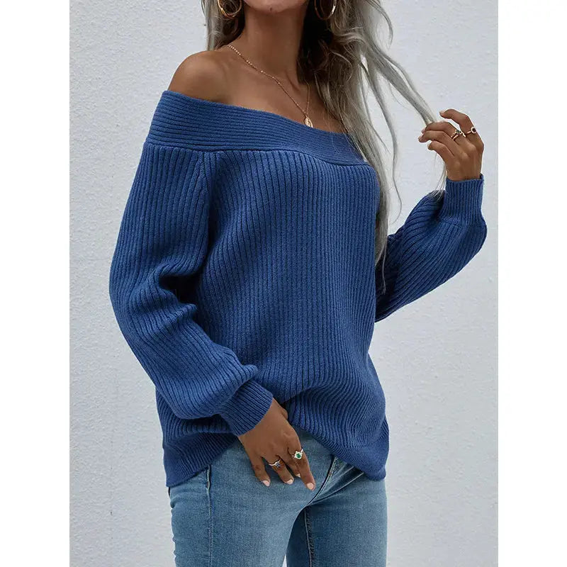 Fashion Fall Winter Oversized Sueter Mujer Long Off Shoulder Top Knitwear Jumper Women Sweater My Store
