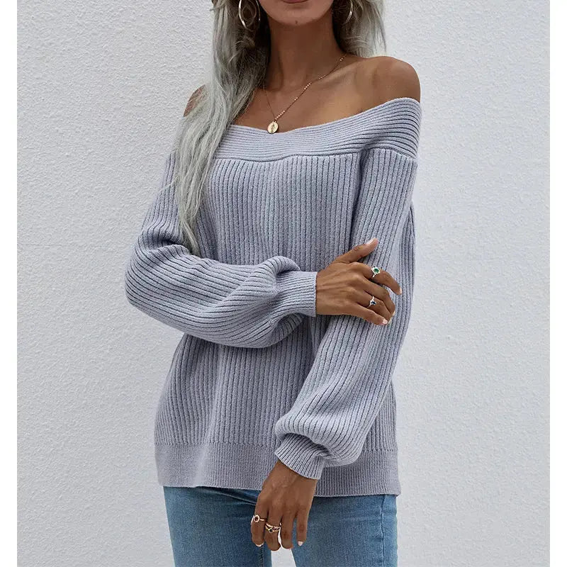 Fashion Fall Winter Oversized Sueter Mujer Long Off Shoulder Top Knitwear Jumper Women Sweater My Store