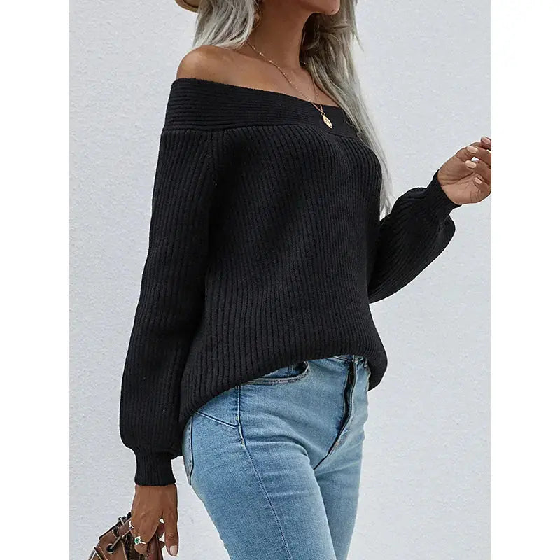 Fashion Fall Winter Oversized Sueter Mujer Long Off Shoulder Top Knitwear Jumper Women Sweater My Store