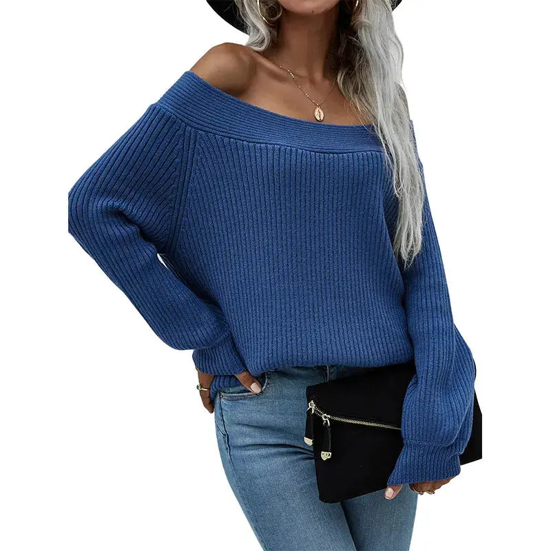 Fashion Fall Winter Oversized Sueter Mujer Long Off Shoulder Top Knitwear Jumper Women Sweater My Store