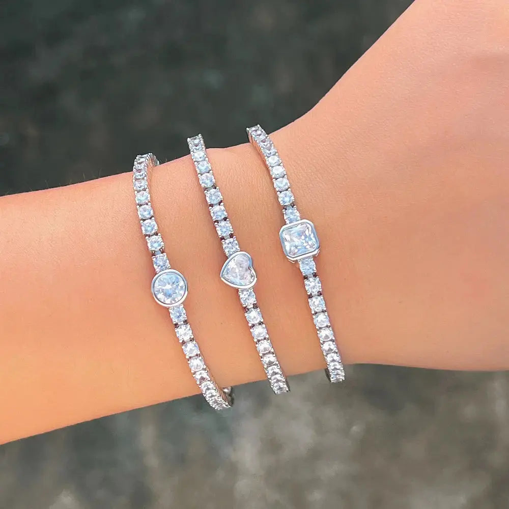 Fashion Heart Cubic Zirconia Stone Bracelet for Women Bridal Wedding Engagement Party Jewelry Natalia Home Fashion Natalia Home Fashion