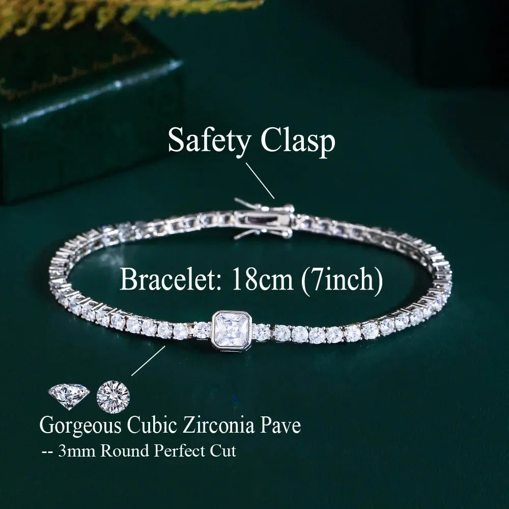 Fashion Heart Cubic Zirconia Stone Bracelet for Women Bridal Wedding Engagement Party Jewelry Natalia Home Fashion Natalia Home Fashion