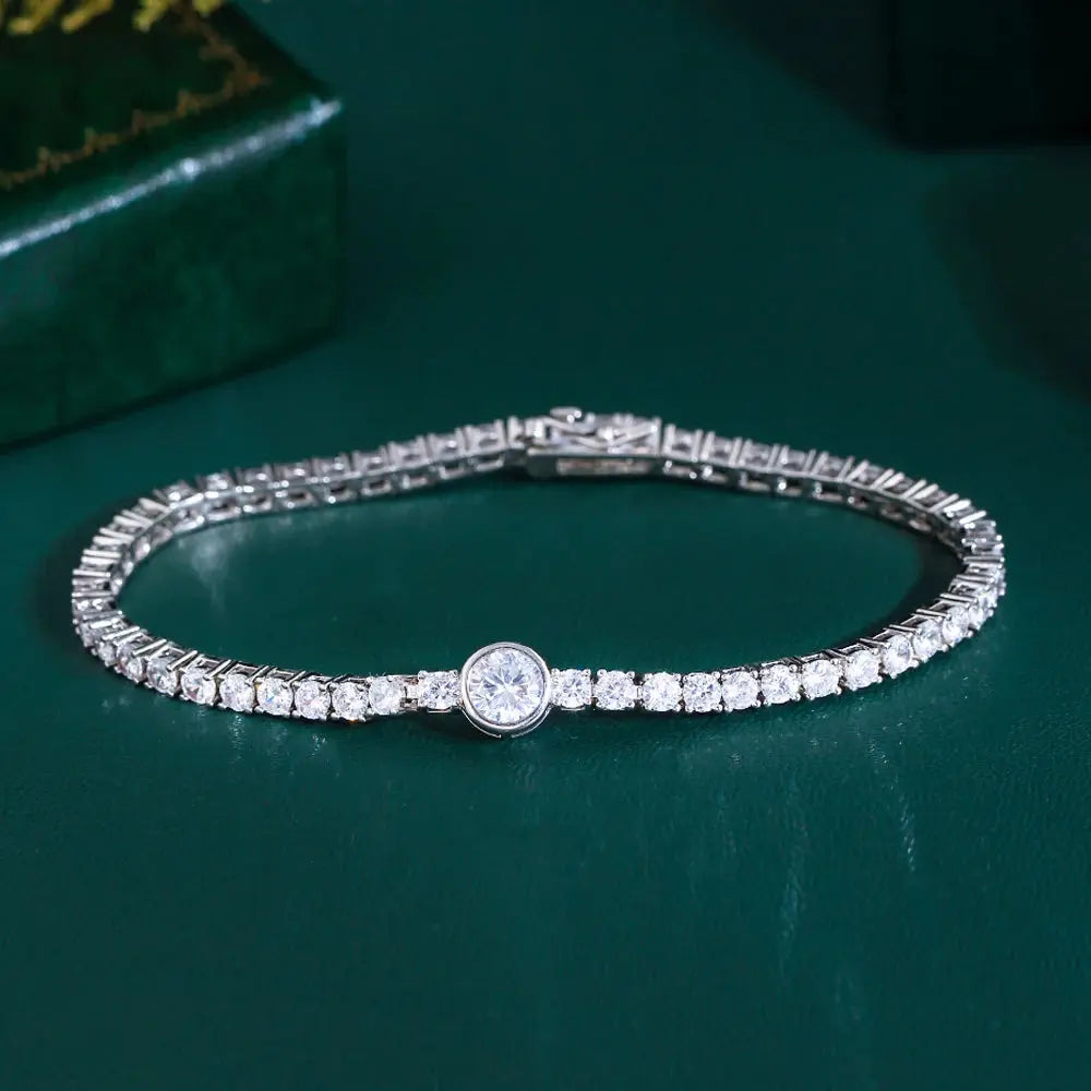 Fashion Heart Cubic Zirconia Stone Bracelet for Women Bridal Wedding Engagement Party Jewelry Natalia Home Fashion Round Natalia Home Fashion
