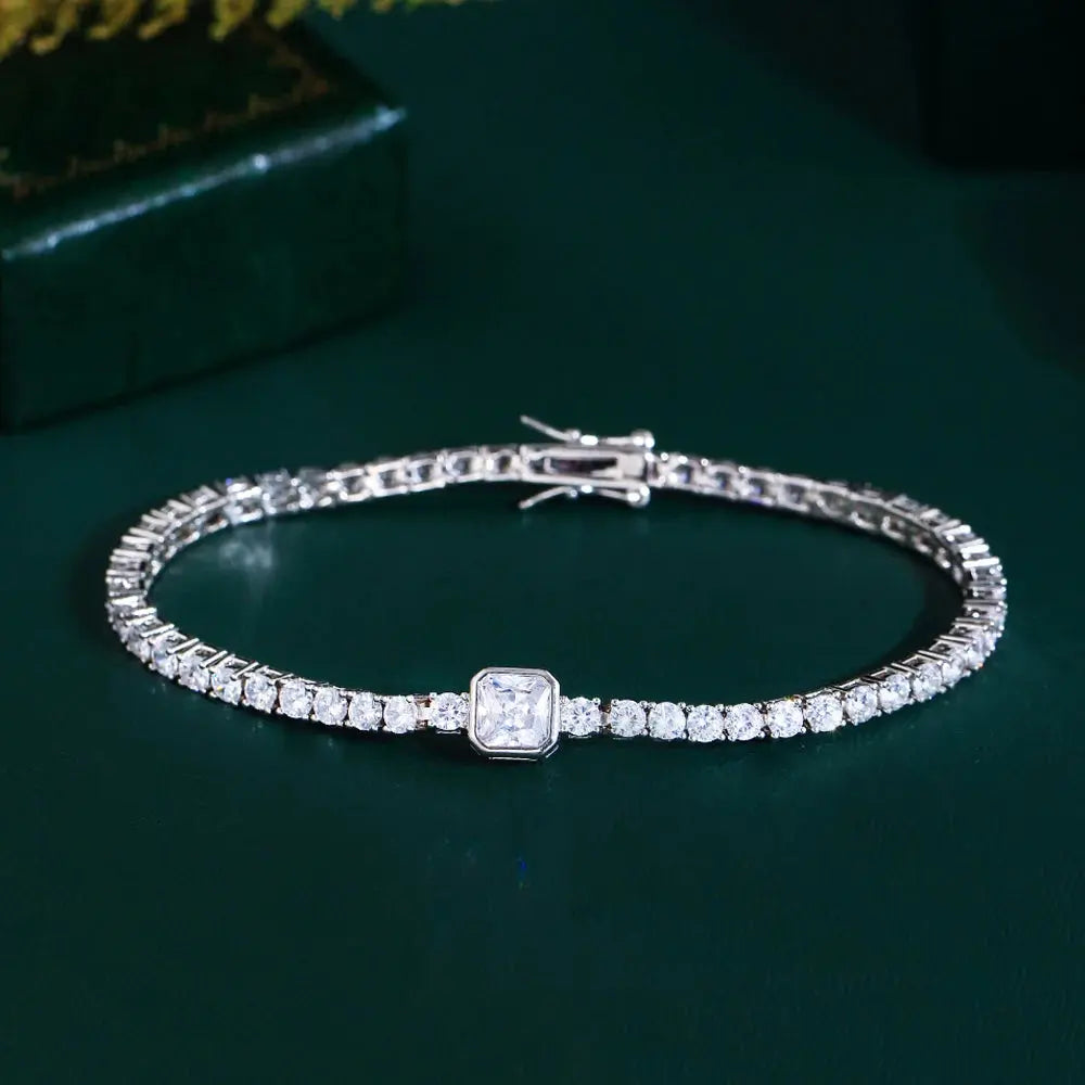 Fashion Heart Cubic Zirconia Stone Bracelet for Women Bridal Wedding Engagement Party Jewelry Natalia Home Fashion Square Natalia Home Fashion