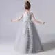 Flower Girl Dresses Gray Tulle Appliques Tiered Long Skirt Sleeveless For Wedding Birthday Party Banquet Princess Gowns Natalia Home Fashion  Natalia Home Fashion