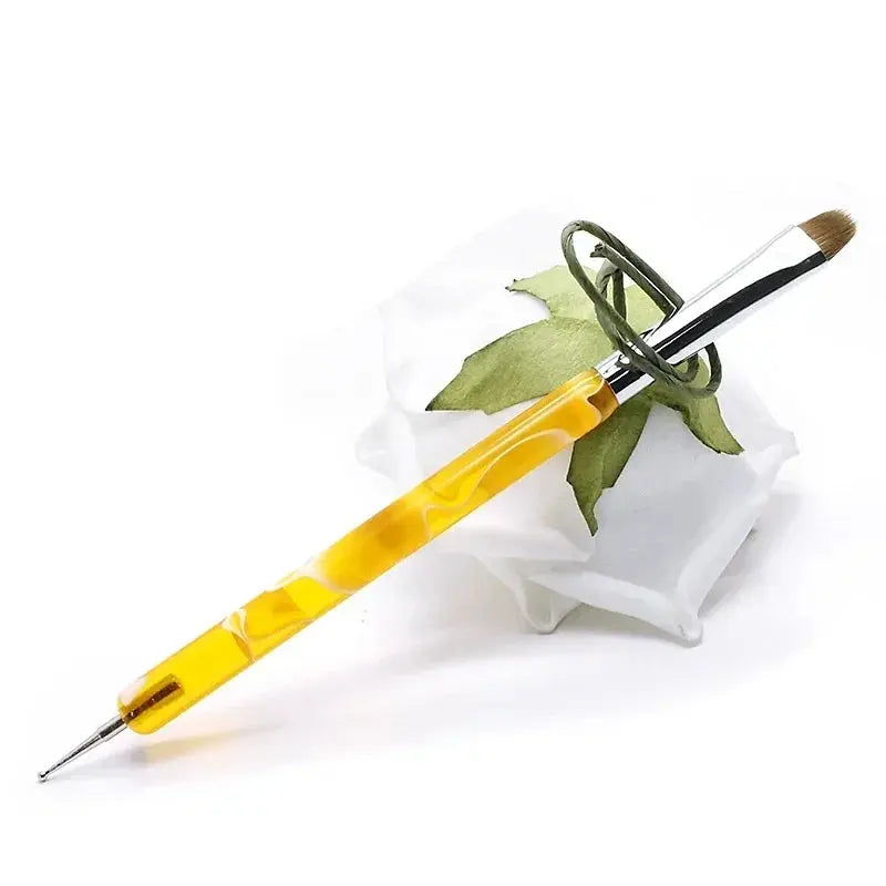 French Nail Art Brush Dual End Nail Art Dotting Pen Acrylic Drawing Rhinestone UV Gel Painting Manicure Tool Natalia Home Fashion Natalia Home Fashion