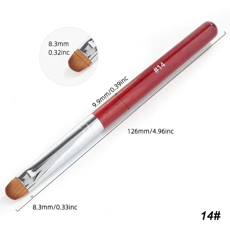 French Nail Art Brush Dual End Nail Art Dotting Pen Acrylic Drawing Rhinestone UV Gel Painting Manicure Tool Natalia Home Fashion Red-14 Natalia Home Fashion