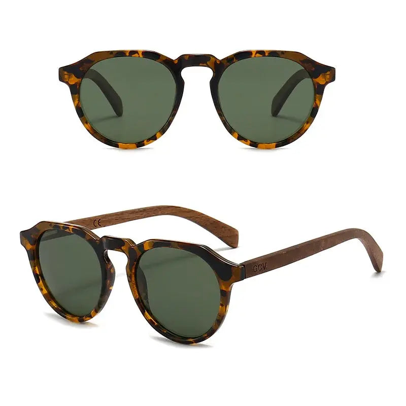 GCV Brand Advanced Walnut Wood Hawksbill Leopard Grain Frames Ultralight Sunglasses Men Women Female Polarized Delicate Fashion Natalia Home Fashion Natalia Home Fashion