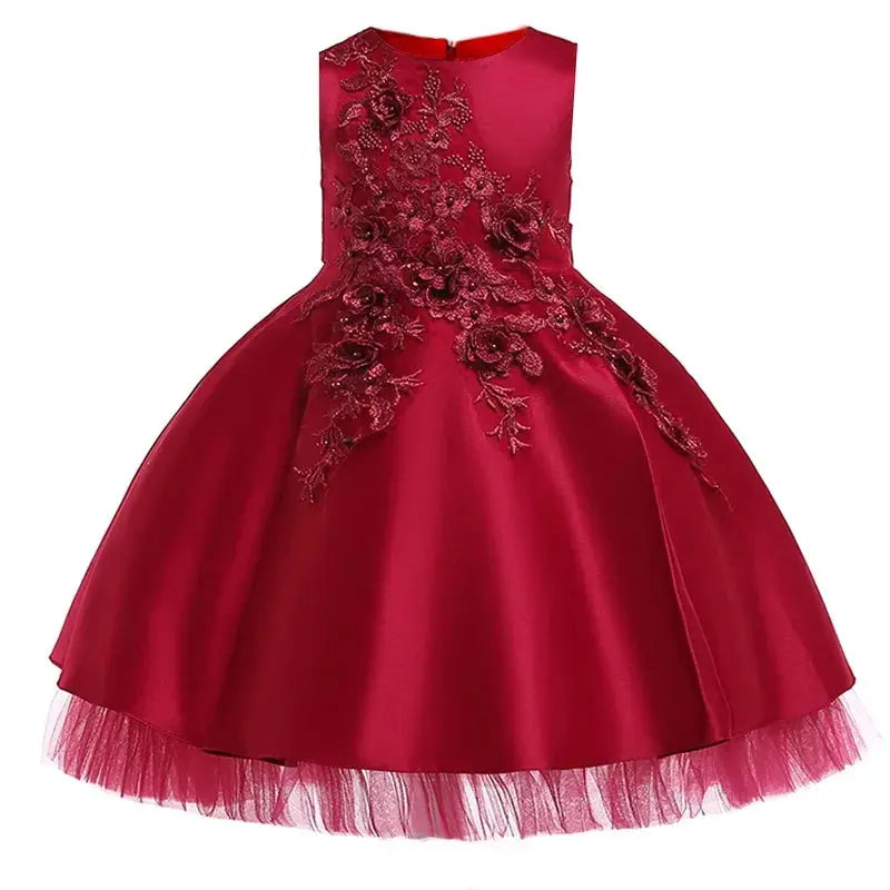 Girl Party Dress Kids Clothes For Girls Princess Elegant Clothes Luxury Gown Embroidery Pageant Dress Natalia Home Fashion Dark-red-130-6years Natalia Home Fashion