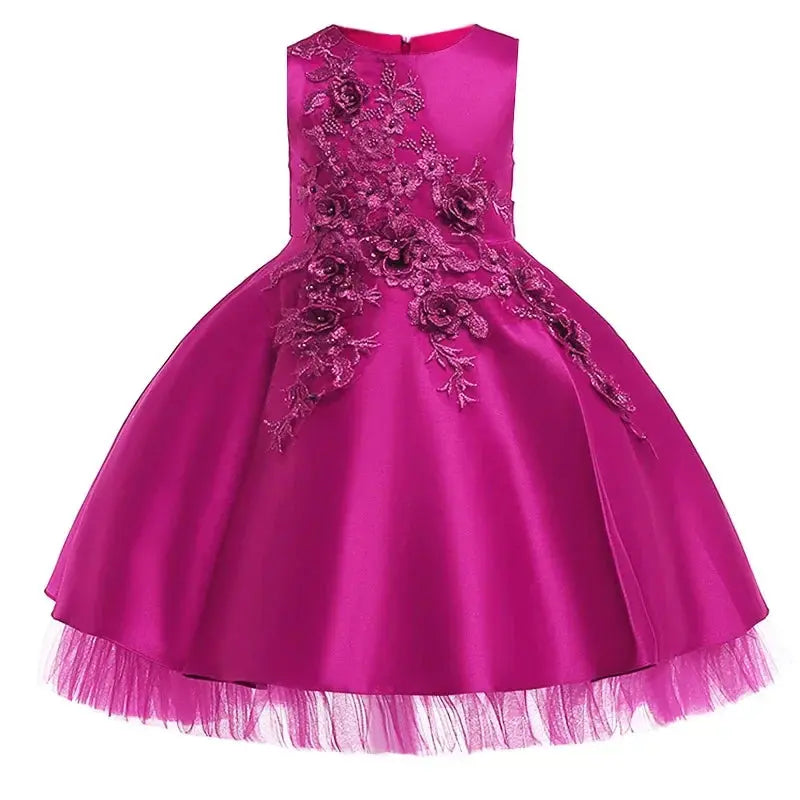 Girl Party Dress Kids Clothes For Girls Princess Elegant Clothes Luxury Gown Embroidery Pageant Dress Natalia Home Fashion Rose-purple-120-5years Natalia Home Fashion