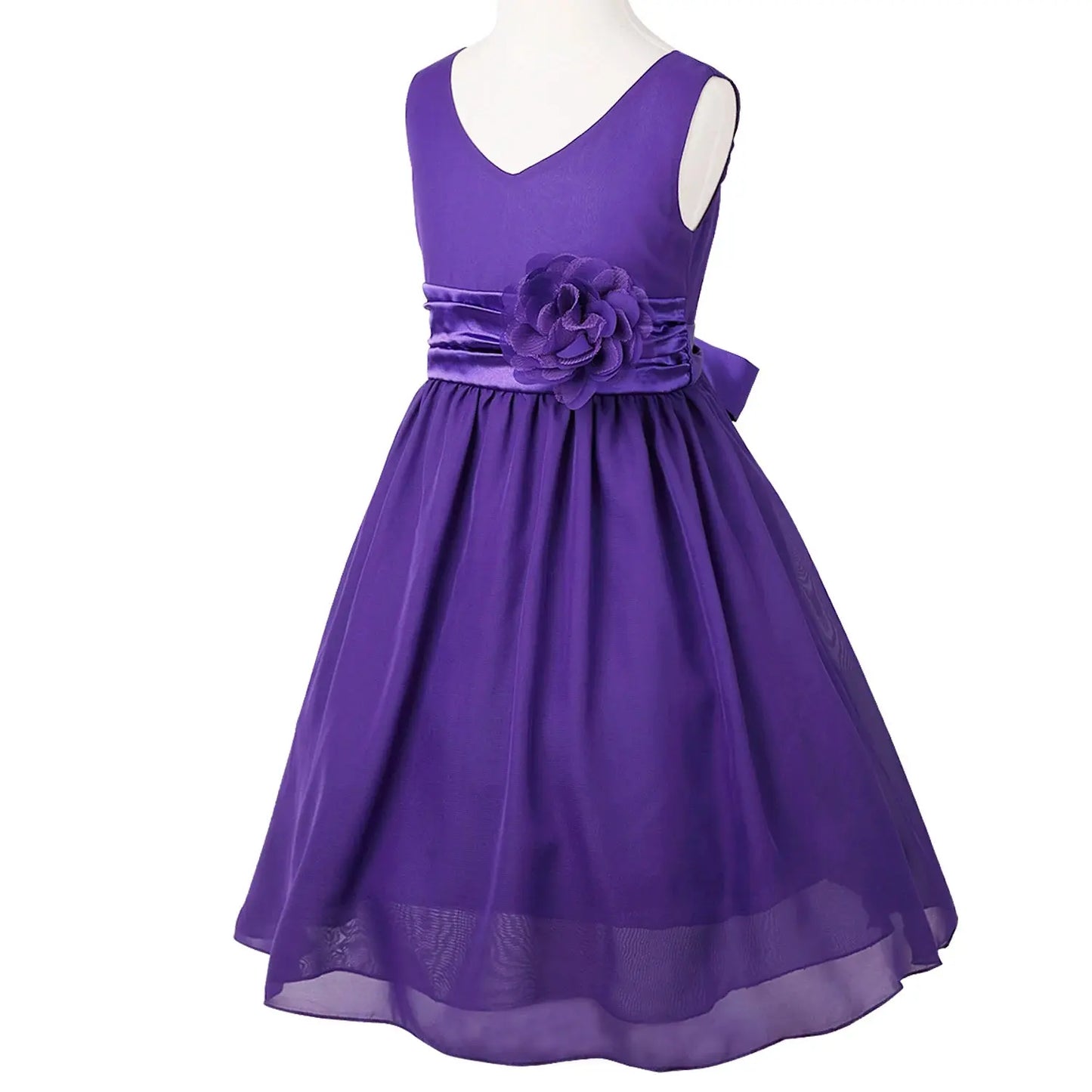 Girls Bridesmaid Dresses Teenage Birthday Party Tutu Sleeveless Dress Elegant Flower Princess Ball Gown for Kids Graduation Prom Natalia Home Fashion Purple-14 Natalia Home Fashion
