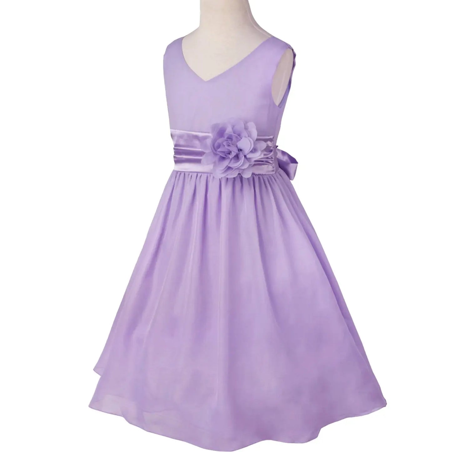 Girls Bridesmaid Dresses Teenage Birthday Party Tutu Sleeveless Dress Elegant Flower Princess Ball Gown for Kids Graduation Prom Natalia Home Fashion Lavender-14 Natalia Home Fashion