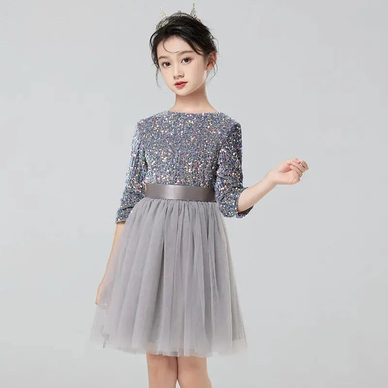 Girls Princess Breathable Shining Evening Dress Children Birthday Photography Wear Kids Piano Party Prom Performance Costume Natalia Home Fashion Natalia Home Fashion
