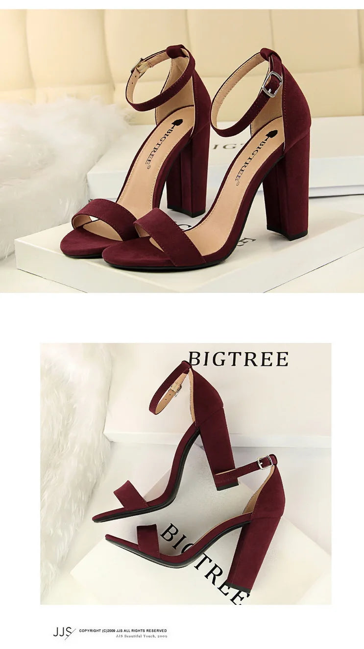 Sexy High Heels Women Pumps Comfort Women Shoes Block Heels Ladies Shoes Buckle Women Heels Female Shoes Women Sandals