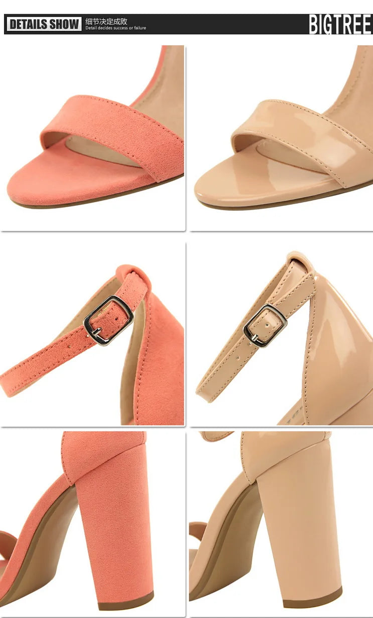 Sexy High Heels Women Pumps Comfort Women Shoes Block Heels Ladies Shoes Buckle Women Heels Female Shoes Women Sandals