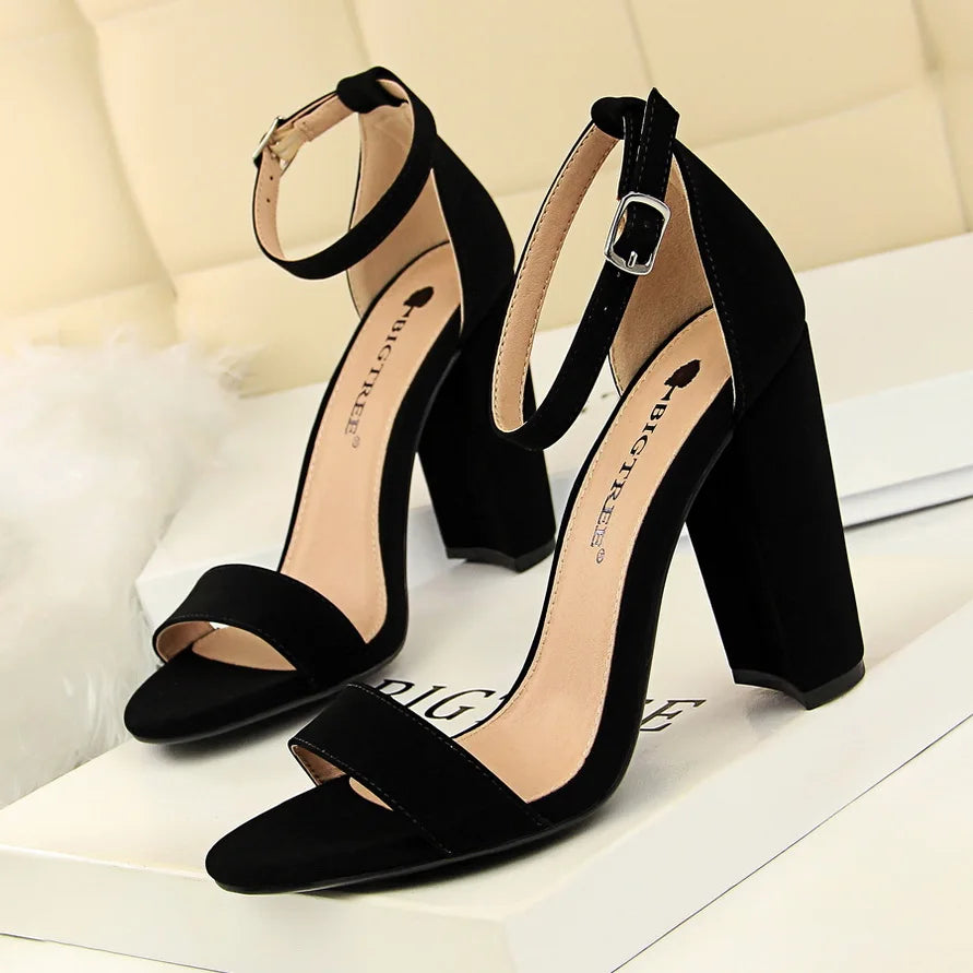 Sexy High Heels Women Pumps Comfort Women Shoes Block Heels Ladies Shoes Buckle Women Heels Female Shoes Women Sandals