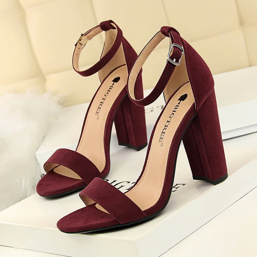Sexy High Heels Women Pumps Comfort Women Shoes Block Heels Ladies Shoes Buckle Women Heels Female Shoes Women Sandals