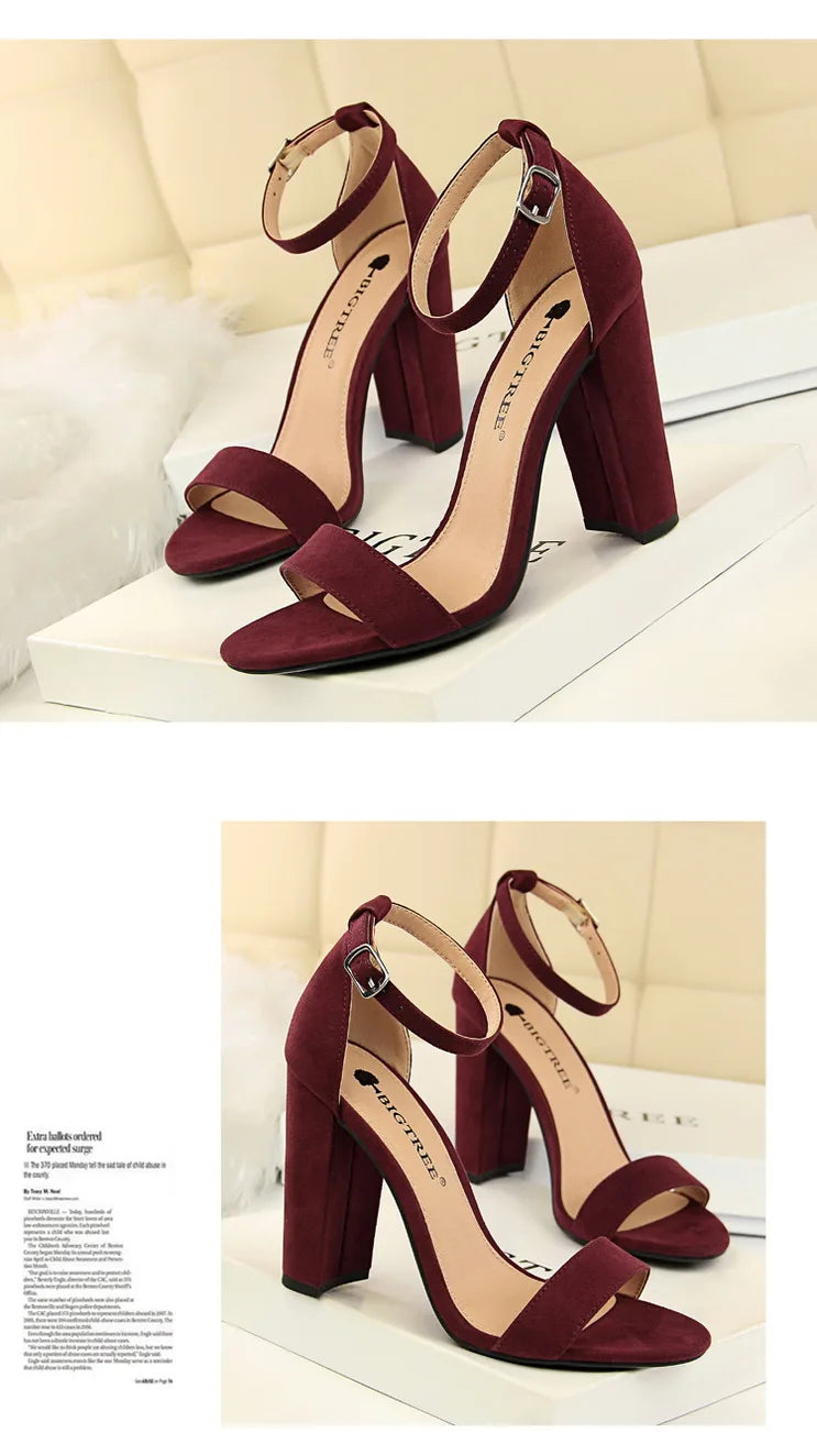 Sexy High Heels Women Pumps Comfort Women Shoes Block Heels Ladies Shoes Buckle Women Heels Female Shoes Women Sandals