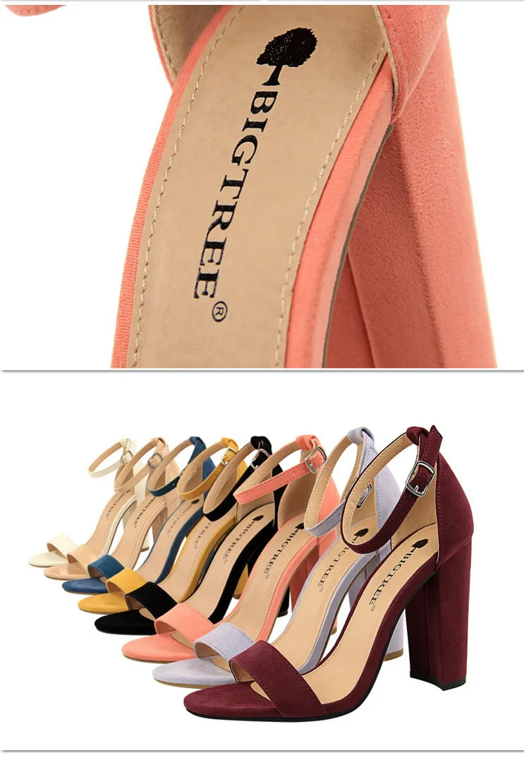 Sexy High Heels Women Pumps Comfort Women Shoes Block Heels Ladies Shoes Buckle Women Heels Female Shoes Women Sandals
