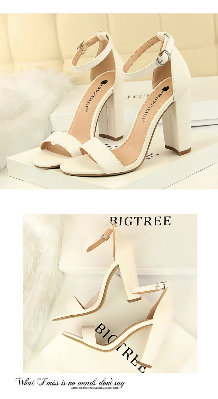 Sexy High Heels Women Pumps Comfort Women Shoes Block Heels Ladies Shoes Buckle Women Heels Female Shoes Women Sandals