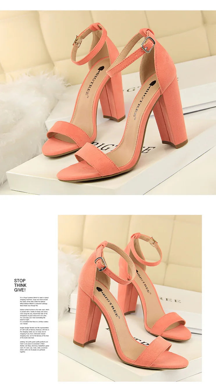Sexy High Heels Women Pumps Comfort Women Shoes Block Heels Ladies Shoes Buckle Women Heels Female Shoes Women Sandals