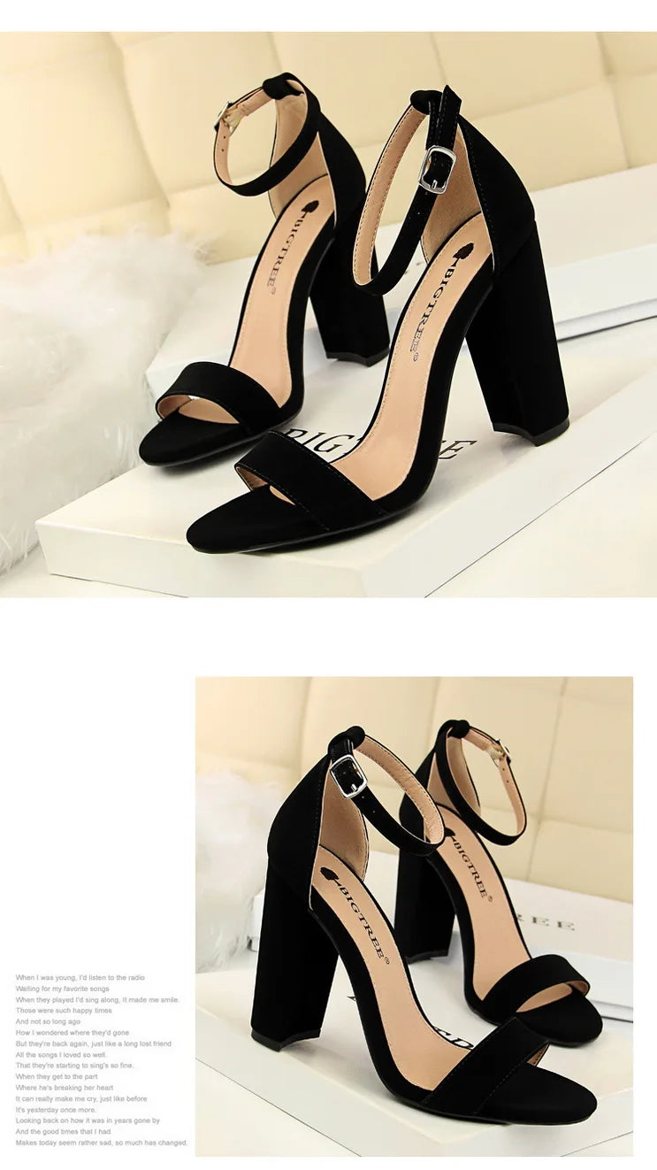Sexy High Heels Women Pumps Comfort Women Shoes Block Heels Ladies Shoes Buckle Women Heels Female Shoes Women Sandals