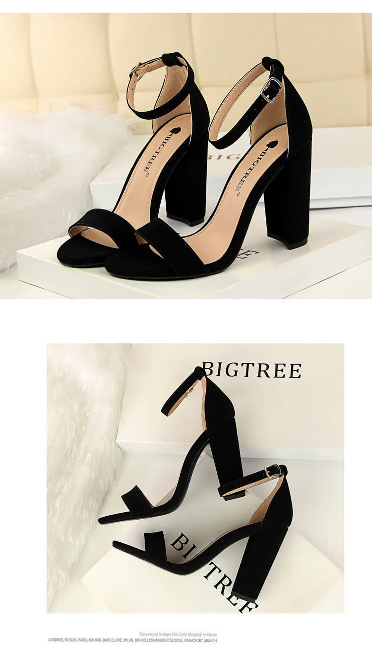 Sexy High Heels Women Pumps Comfort Women Shoes Block Heels Ladies Shoes Buckle Women Heels Female Shoes Women Sandals