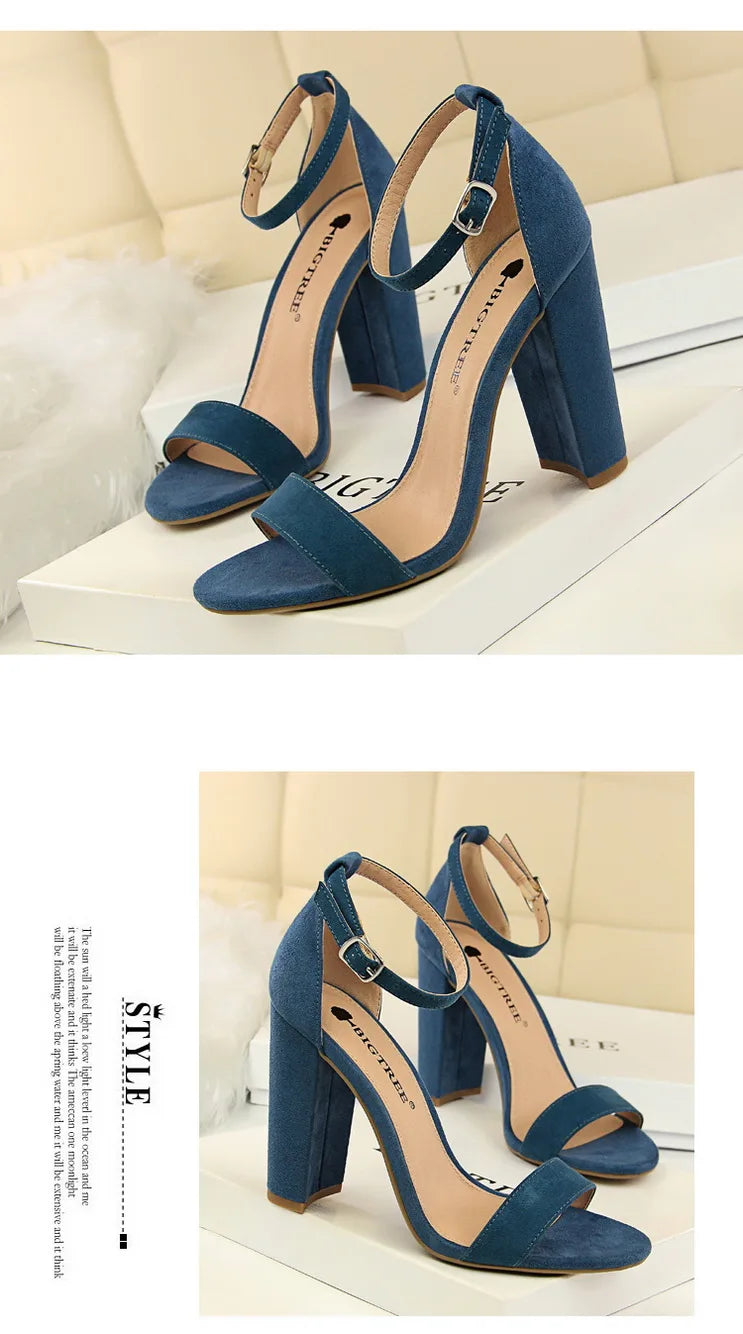 Sexy High Heels Women Pumps Comfort Women Shoes Block Heels Ladies Shoes Buckle Women Heels Female Shoes Women Sandals