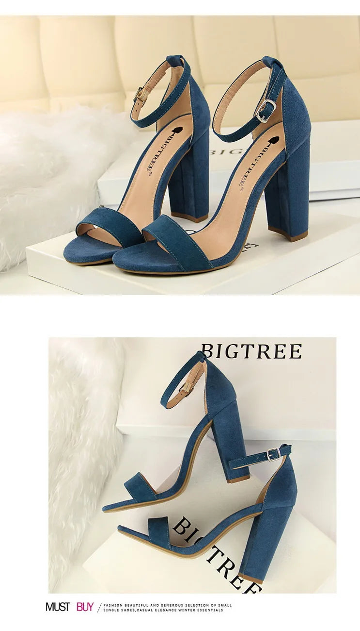 Sexy High Heels Women Pumps Comfort Women Shoes Block Heels Ladies Shoes Buckle Women Heels Female Shoes Women Sandals