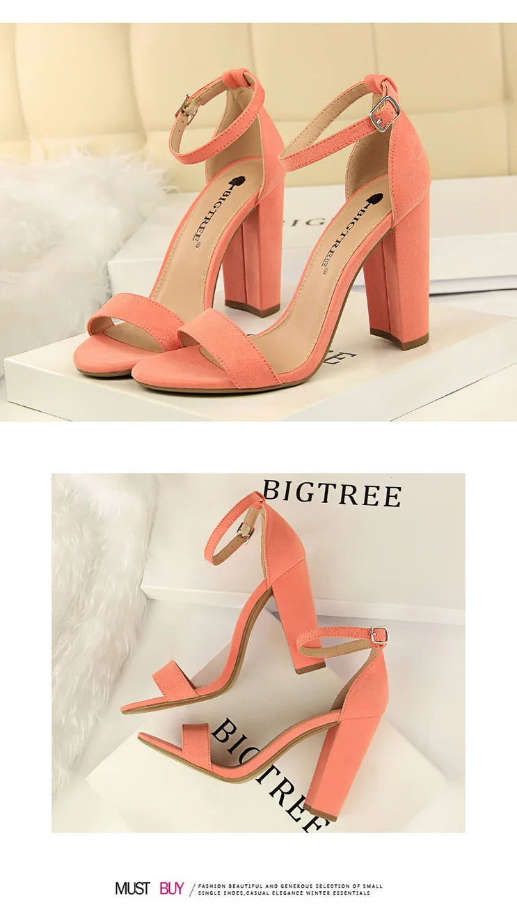 Sexy High Heels Women Pumps Comfort Women Shoes Block Heels Ladies Shoes Buckle Women Heels Female Shoes Women Sandals