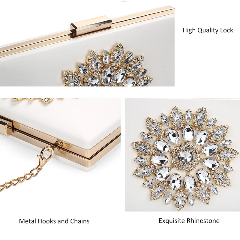 Women Clutch Bag Wedding Clutch Purse Bridal Evening Crystal Summer Bags for Women Luxury Small Crossbody Bags