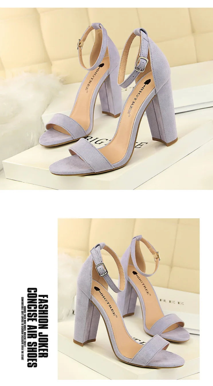 Sexy High Heels Women Pumps Comfort Women Shoes Block Heels Ladies Shoes Buckle Women Heels Female Shoes Women Sandals