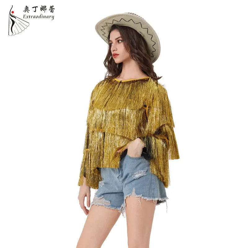 Jacket Women Coat Club Coat Long Sleeve Trendy Fashion Sequins Tassel Jacket festival open front carnival Natalia Home Fashion Natalia Home Fashion