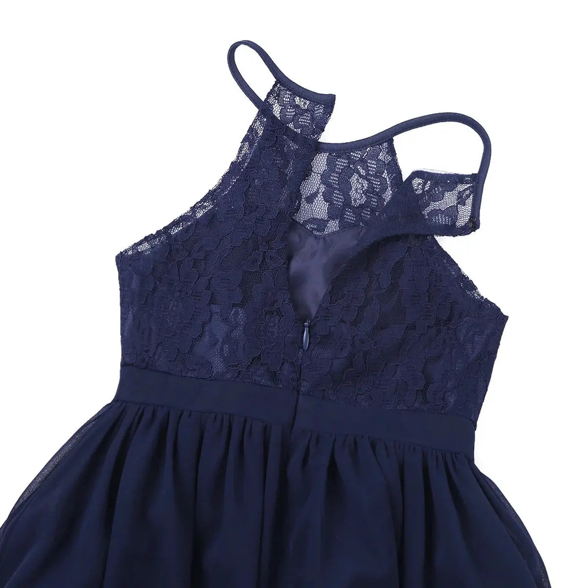 Kids Chiffon Floral Lace Cutout Back Flower Girl Dress Childs Girls Children Wedding Birthday Party Clothes Natalia Home Fashion Dress Natalia Home Fashion