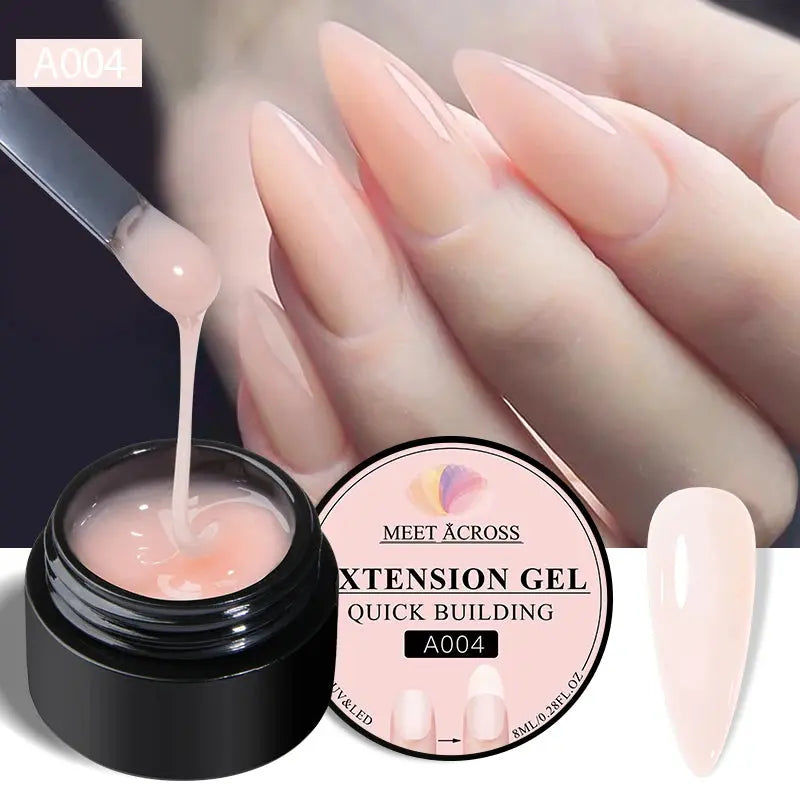 MEET ACROSS 8ML Quick Extension Nail Gel Nude Milk White Gel Nail Polish UV Semi Permanent Nails Art For Manicure Tools Natalia Home Fashion Natalia Home Fashion