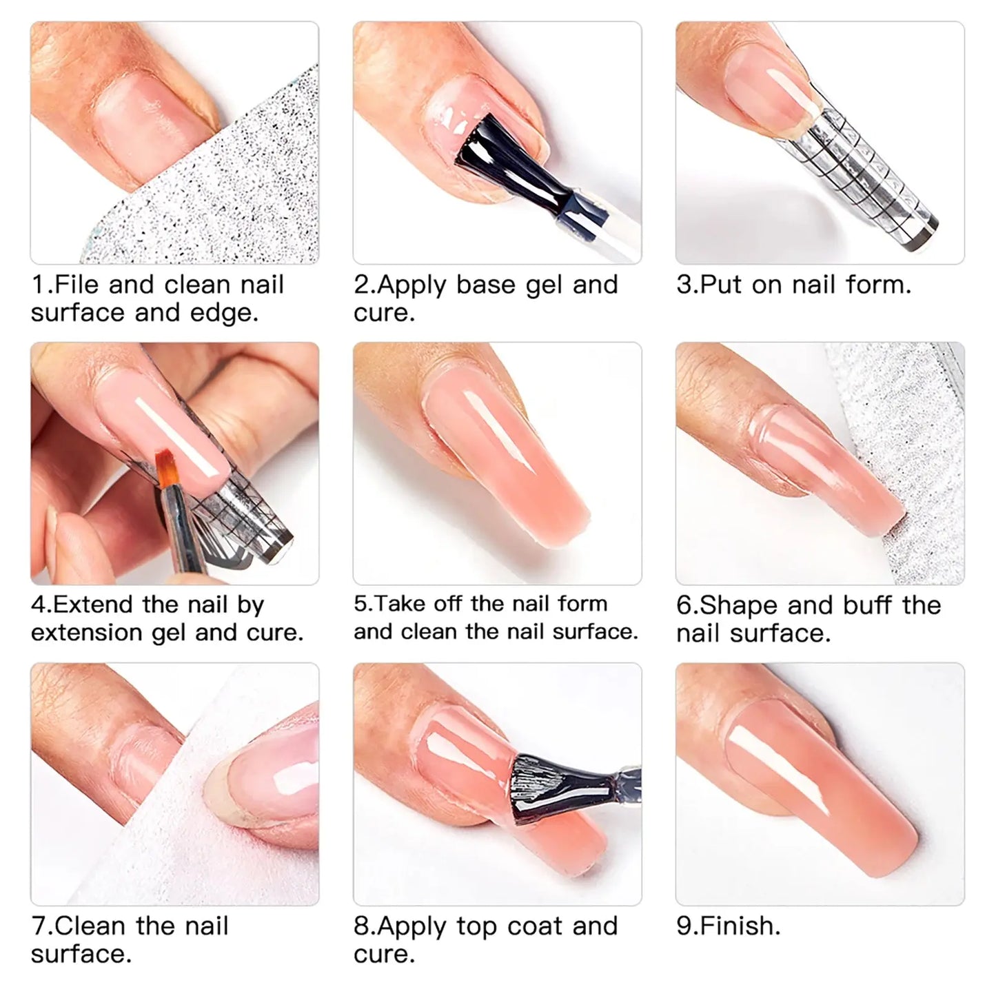 MEET ACROSS 8ML Quick Extension Nail Gel Nude Milk White Gel Nail Polish UV Semi Permanent Nails Art For Manicure Tools Natalia Home Fashion Natalia Home Fashion