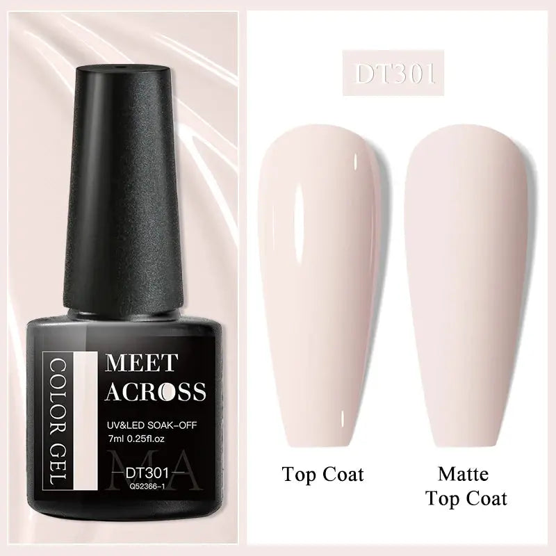 MEET ACROSS 8ML Quick Extension Nail Gel Nude Milk White Gel Nail Polish UV Semi Permanent Nails Art For Manicure Tools Natalia Home Fashion Color-Gel-DT301 Natalia Home Fashion